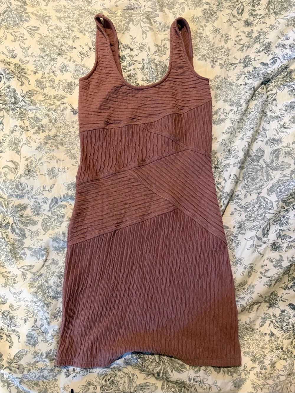 Free People Mauve Ribbed Tank Mini Dress